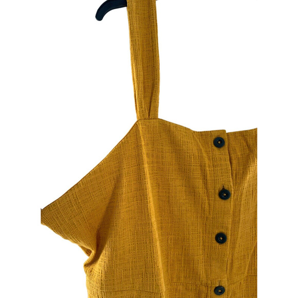 Madewell Dress Women's Plus Size 3XL Button-Front Tank Knee Length Mustard NEW - Picture 9 of 10